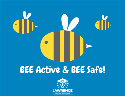 three bees with "Bee Active and Bee Safe!"